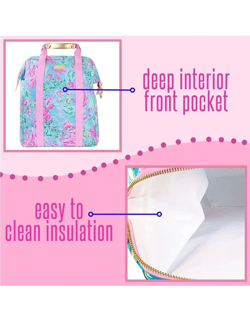 Lilly Pulitzer Large Insulated Backpack Cooler